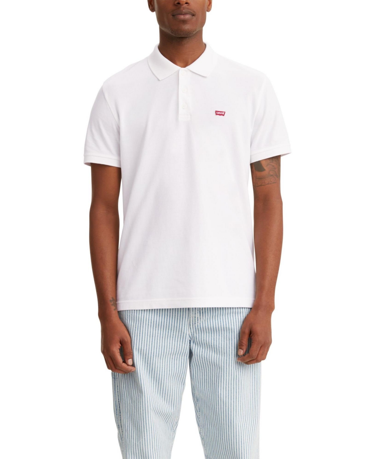 Levi's Men's Housemark Regular Fit Short Sleeve Polo Shirt - White