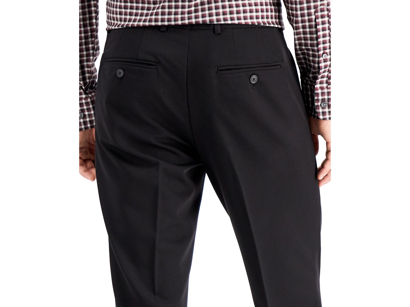 Мужские брюки Perry Ellis Portfolio Modern-Fit Stretch Solid Resolution, цвет: Чёрный однотонный — фото 4
