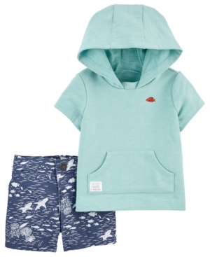Carter's Baby Boys Hooded Tee and Short Set 2 Pieces