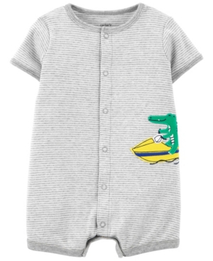 Baby Boys Alligator Snap-Front Romper