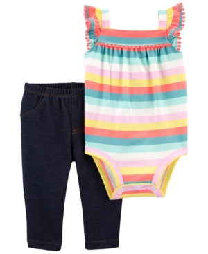 Carter's Baby Girls Striped Bodysuit Pant Set 2 Pieces