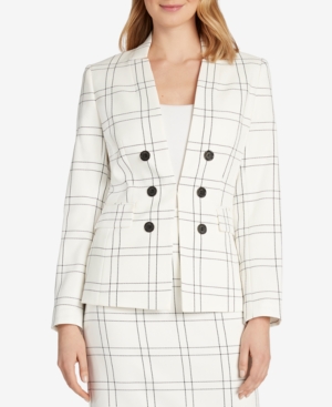 Tahari Asl Windowpane Twill Blazer