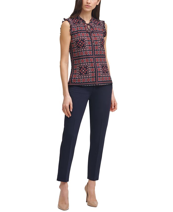 Tommy Hilfiger Tie-Front Paisley-Print Top - Macy's