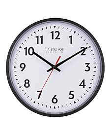 La Crosse Clock 404-2636 13 Inch Info-Tech Commercial Analog Quartz Wall Clock, Black