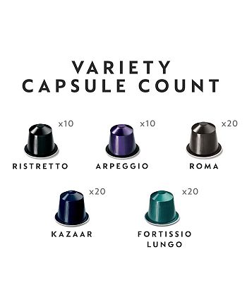 Nespresso Capsules OriginalLine,Ispirazione Variety Pack, Medium & Dark  Roast Espresso Coffee, 50 Count Espresso Coffee Pods, Brews 1.35oz