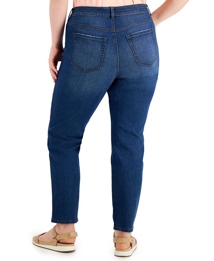 Style & Co Plus Size Dark Wash Straight-Leg Jeans, Created for Macy's ...