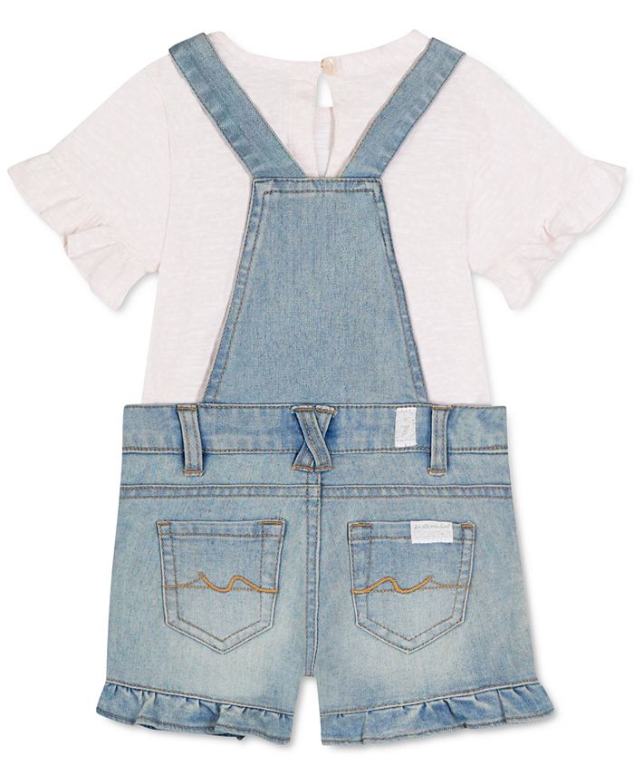 7 For All Mankind Baby Girls TwoPc. Top & Denim Shortalls Set Macy's