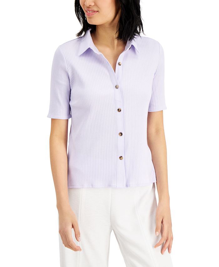 Alfani Ribbed Shirt, Created for Macy's - Macy's