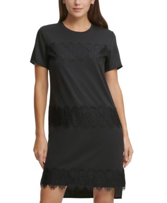 dkny printed asymmetrical dress