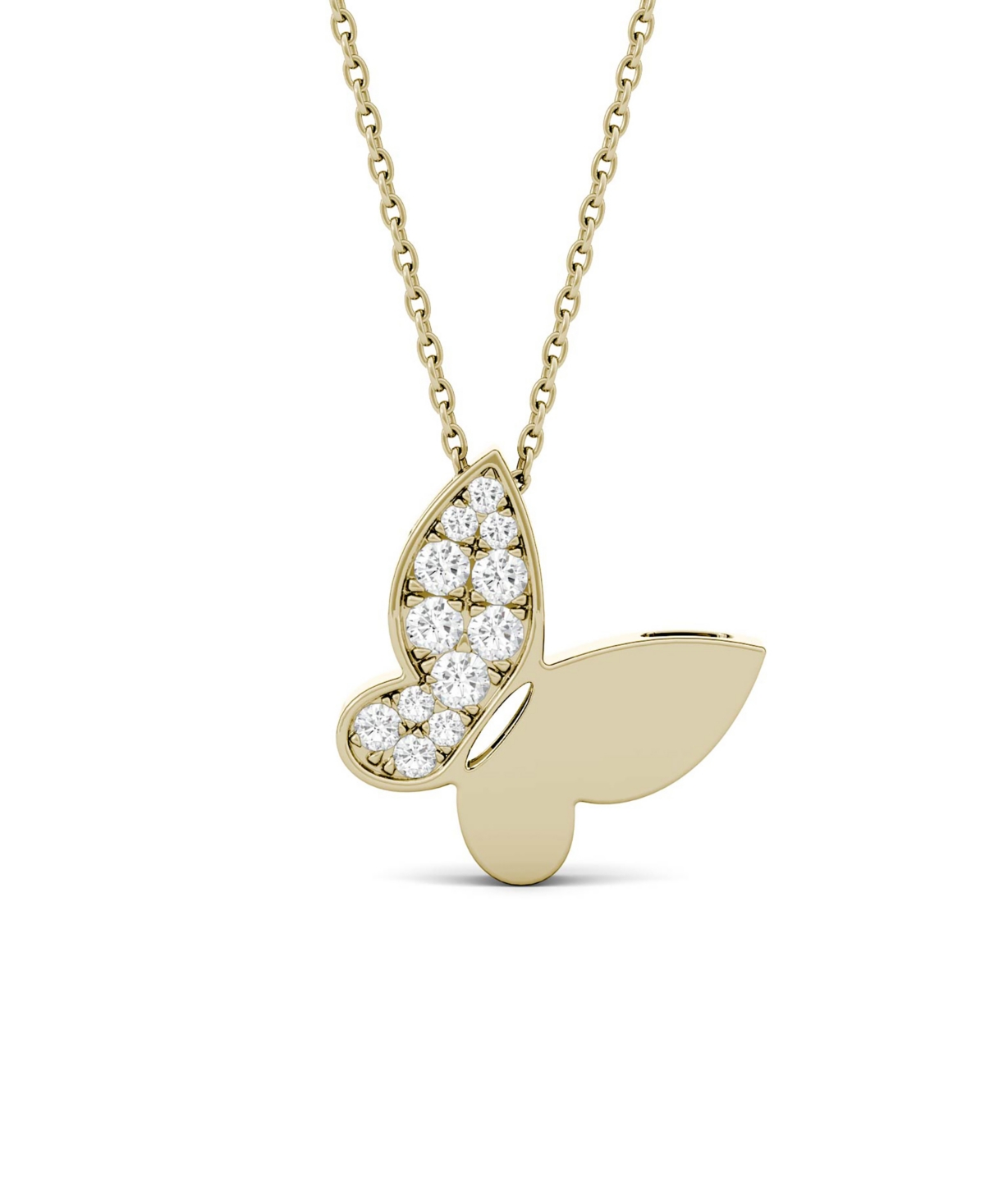 Moissanite Butterfly Pendant 1/6 ct. t.w. Diamond Equivalent in 14k White or- Yellow Gold