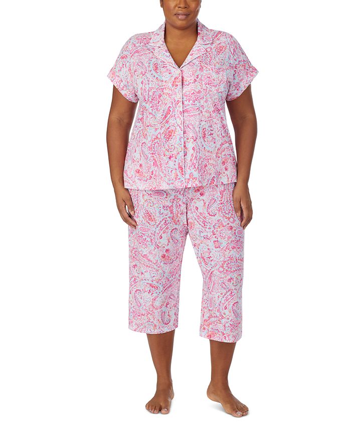 Lauren Ralph Lauren Plus Size Printed Capri Pants Pajamas Set - Macy's