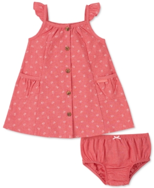 Calvin Klein Baby Girls 2-Pc Chambray Gingham Sundress & Diaper Cover Set