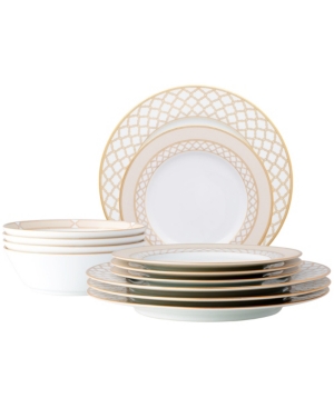 Noritake Eternal Palace Gold 12-pc Dinnerware Set, Service For 4 In White And Gold