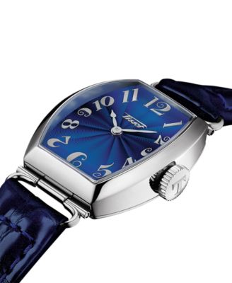 Women's Swiss Heritage Porto Blue Leather Strap Watch 22x30mm