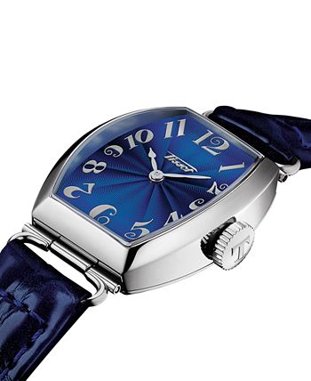 Tissot - Women's Swiss Heritage Porto Blue Leather Strap Watch 22x30mm