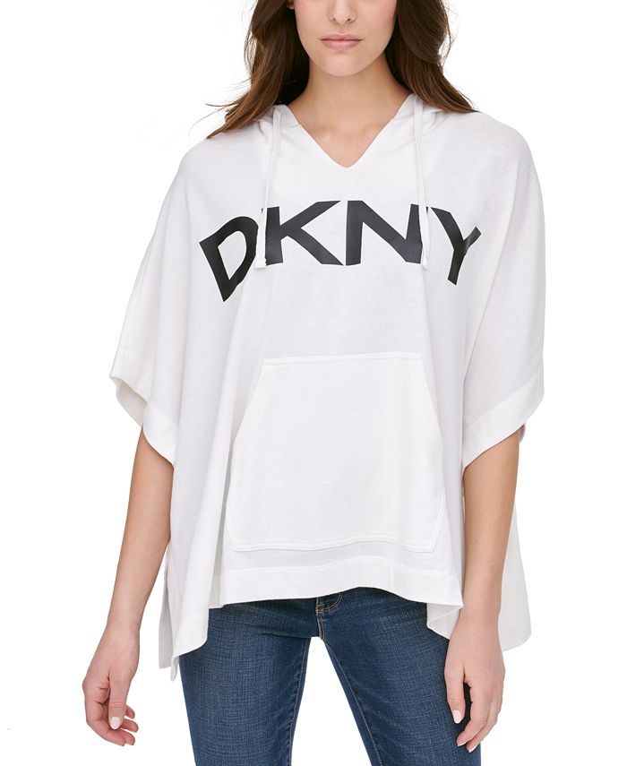 DKNY Logo Poncho Hooded Sweatshirt - Macy's