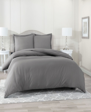 Nestl Bedding Neslt Super Soft Double Brushed Microfiber 3 Pc. Duvet Cover Set, California King In Gray