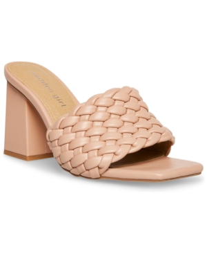 Madden Girl Golden-w Braided Block-Heel Mule Sandals