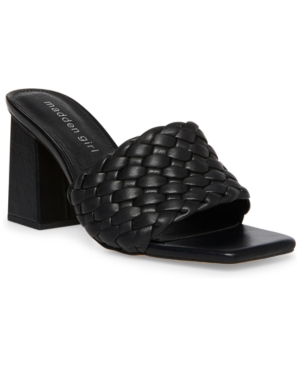 Madden Girl Golden-w Braided Block-Heel Mule Sandals