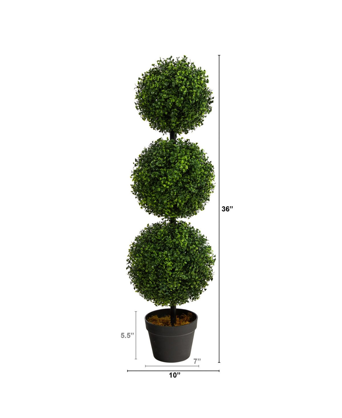 NEARLY NATURAL 3' BOXWOOD TRIPLE BALL TOPIARY ARTIFICIAL TREE INDOOR/OUTDOOR 