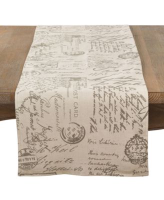 Old Fashioned Script Print Design Table Runner, 54" x 16"