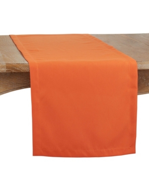Shop Saro Lifestyle Everyday Design Solid Color Table Runner, 90" X 16" In Bright Orange