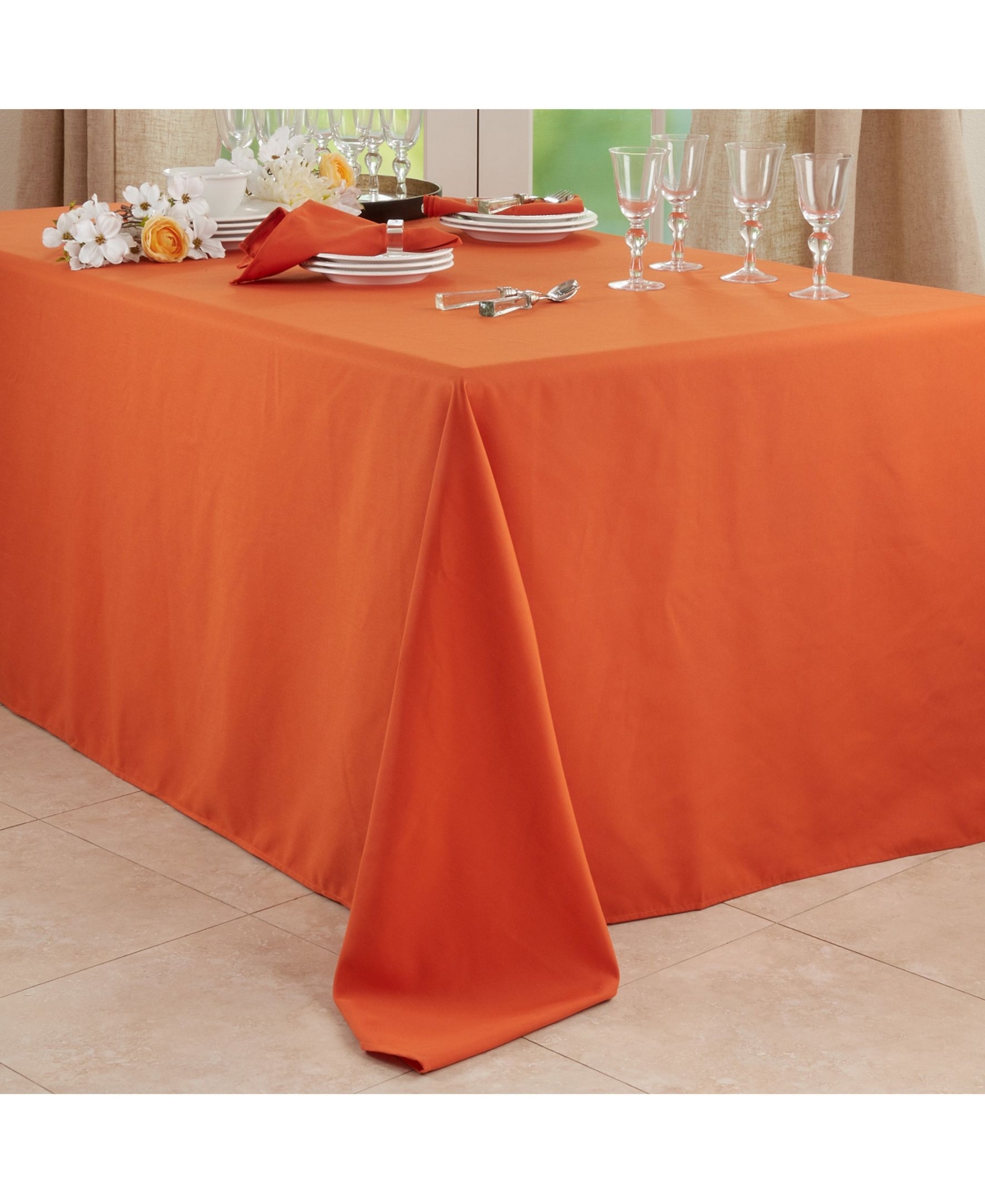 Saro Lifestyle Everyday Design Solid Color Tablecloth,