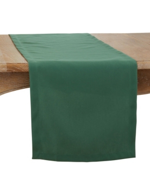 Saro Lifestyle Everyday Design Solid Color Table Runner, 90" X 16" In Medium Green