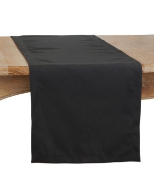 Saro Lifestyle Everyday Design Solid Color Table Runner, 90" X 16" In Black