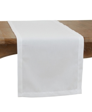 Saro Lifestyle Everyday Design Solid Color Table Runner, 90" X 16" In White