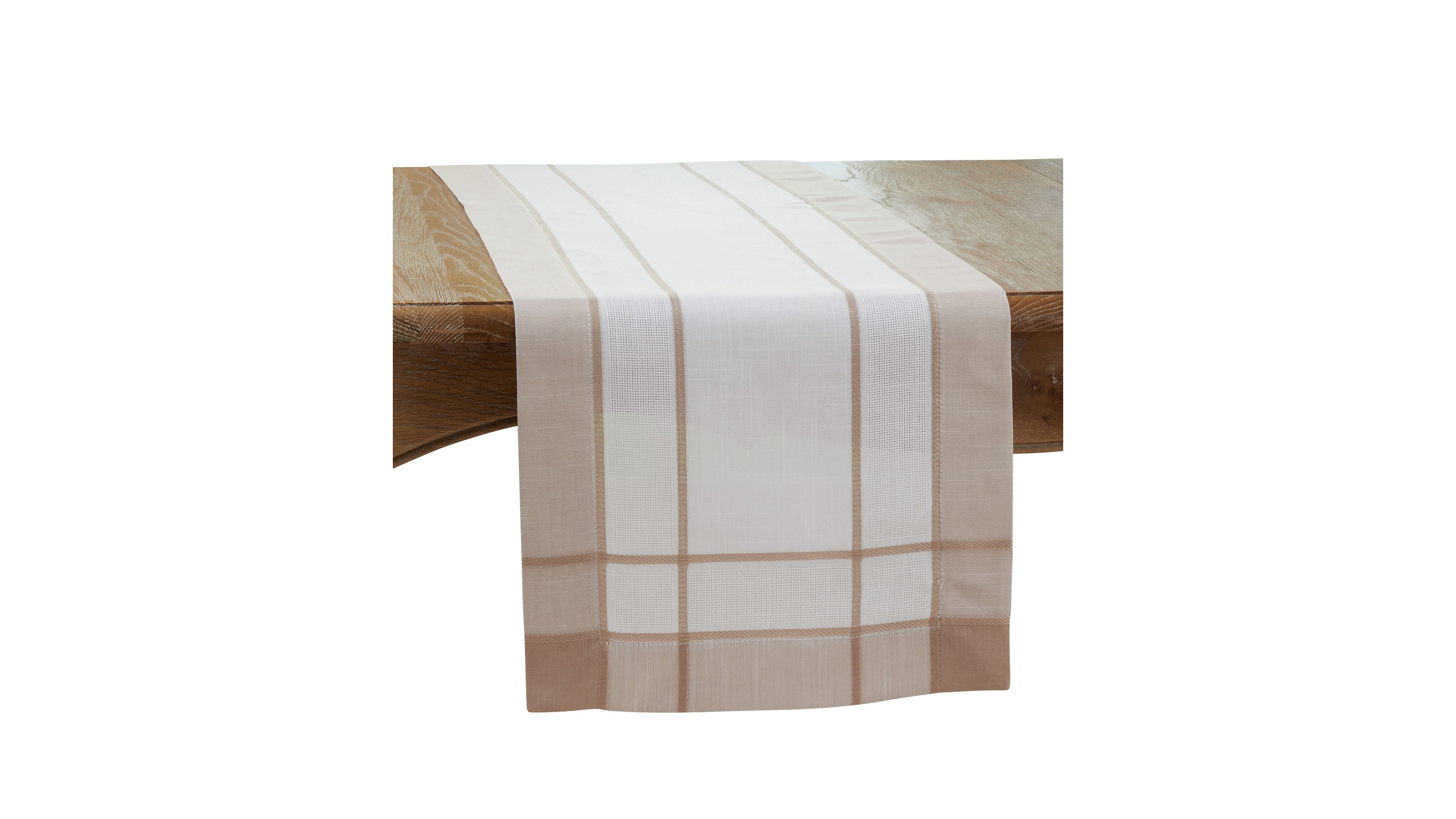 Saro Lifestyle Long Table Runner with Banded Border Design, 90" x 16"