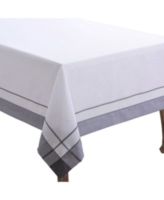Saro Lifestyle Casual Tablecloth with Banded Border Design, 72" x 72"