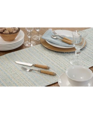 Woven Table Runner with Line Design, 72" x 16"
