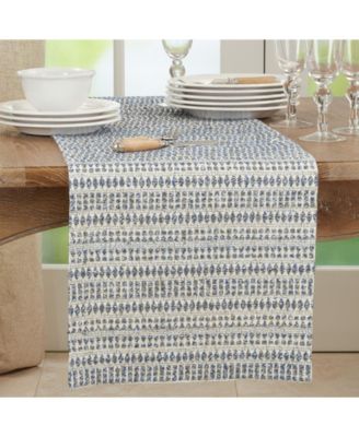 Woven Table Runner with Line Design, 72" x 16"