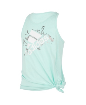 adidas Big Girls Sleeveless Tie Front Tank Top