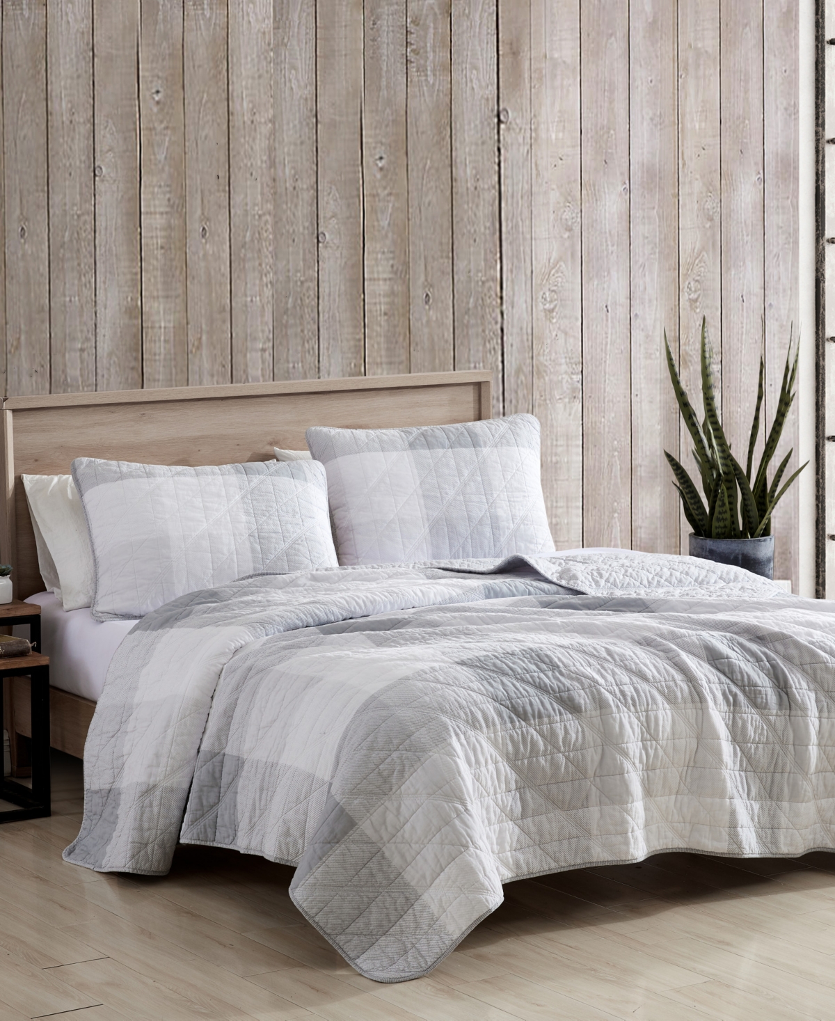 Closeout! Eddie Bauer Boulder Plaid Reversible 3-Piece Quilt Set