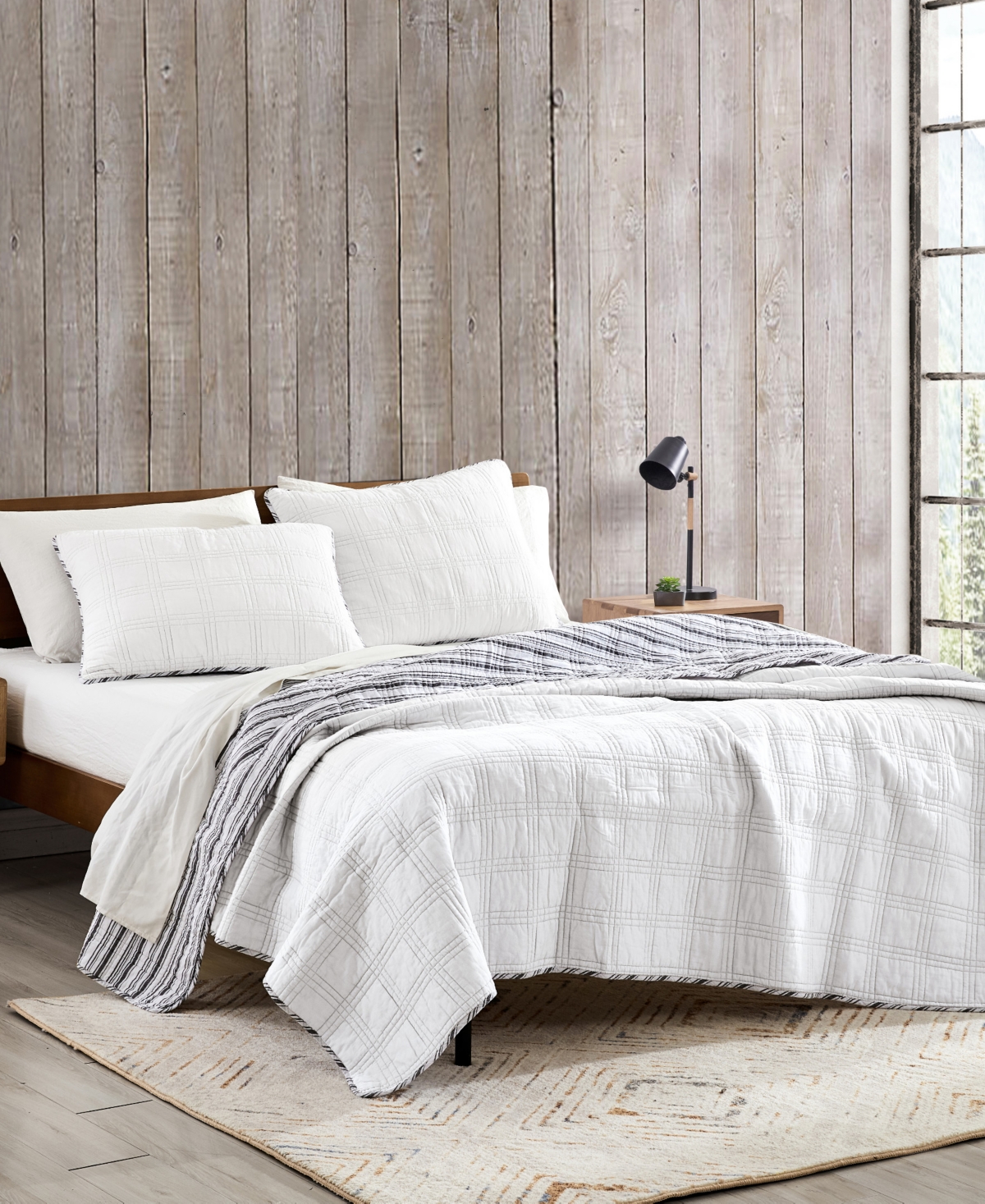 Eddie Bauer Lake Crescent Solid Quilt Set, Twin, 2 Piece Bedding In