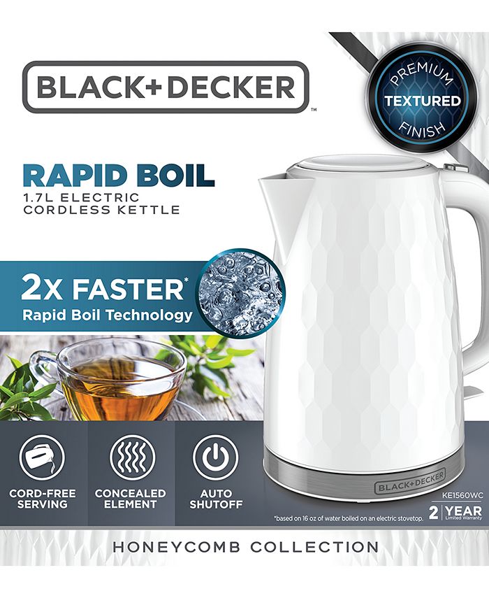 Black & Decker Honeycomb Collection 1.7-Liter Rapid Boil Electric ...