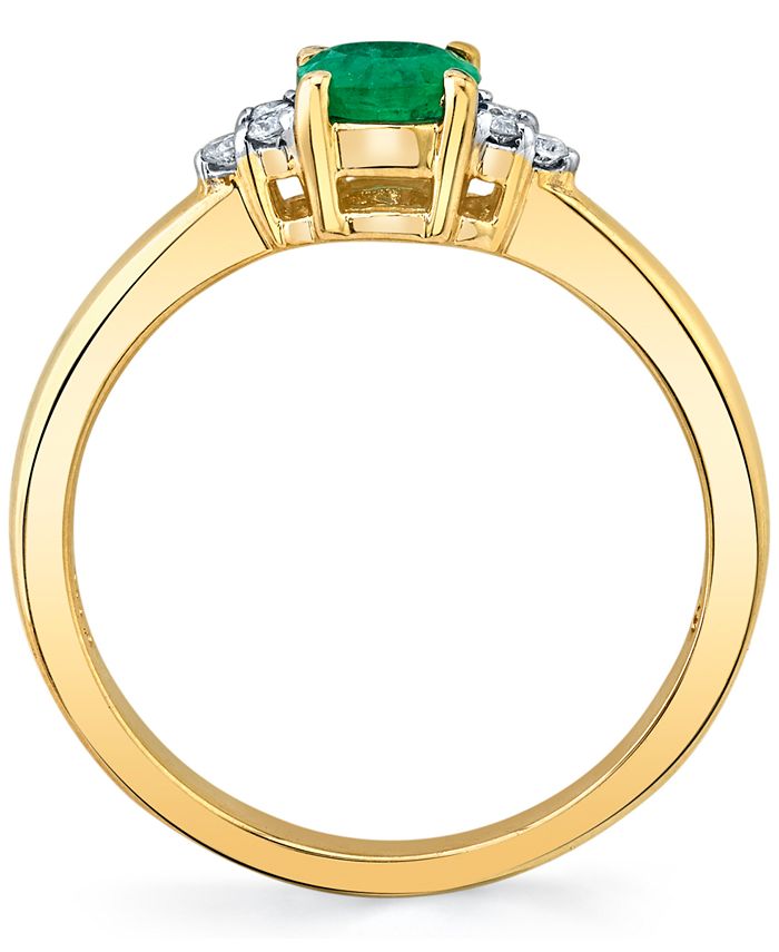 Macy's Emerald (1/2 ct. t.w.) & Diamond (1/20 ct. t.w.) Ring in 14k ...