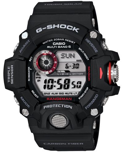 G-Shock Men's Digital Rangeman Black Resin Strap Watch 54x55mm GW9400-1