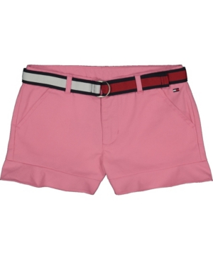 Big Girls Twill Shorts with Belt