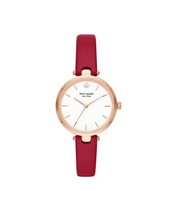 kate spade new york Women's Holland Red Leather Watch and Earring Box ...