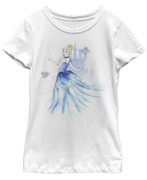 Big Girls Disney Princesses Cinderella Washy Short Sleeve T-shirt