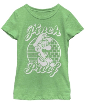 Big Girls Nintendo Pinch Proof Luigi Short Sleeve T-shirt