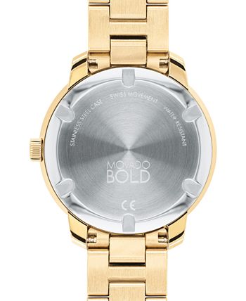 Movado - Women's Swiss Gold Ion-Plated Steel Bracelet Watch 38mm