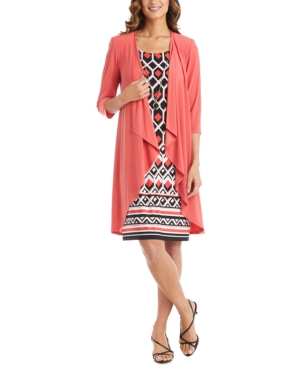 R & M Richards Petite 2-Pc Jacket & Necklace Dress Set