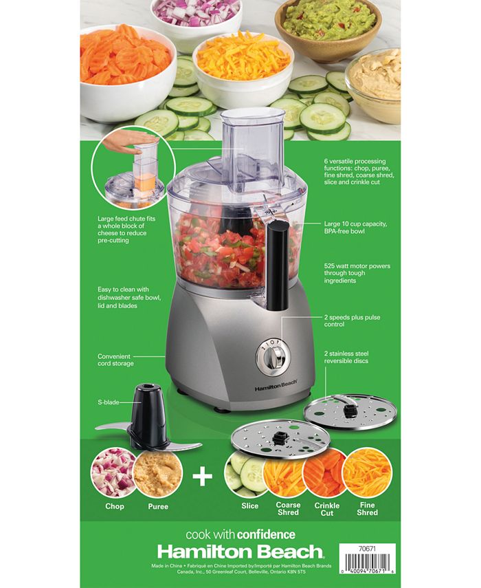 Hamilton Beach 10-Cup Food Processor with 6 Functions - Macy's
