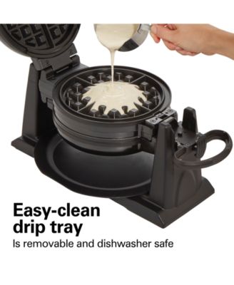 Nonstick Rotating Double Belgian Waffle Maker