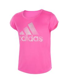 Little Girls Short Sleeve Aeroready Scoop Neck Polyester Tee