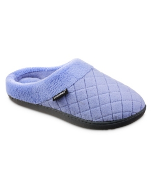 Isotoner Signature Women's Memory Foam Microterry Milly Hoodback Slippers In Periwinkle